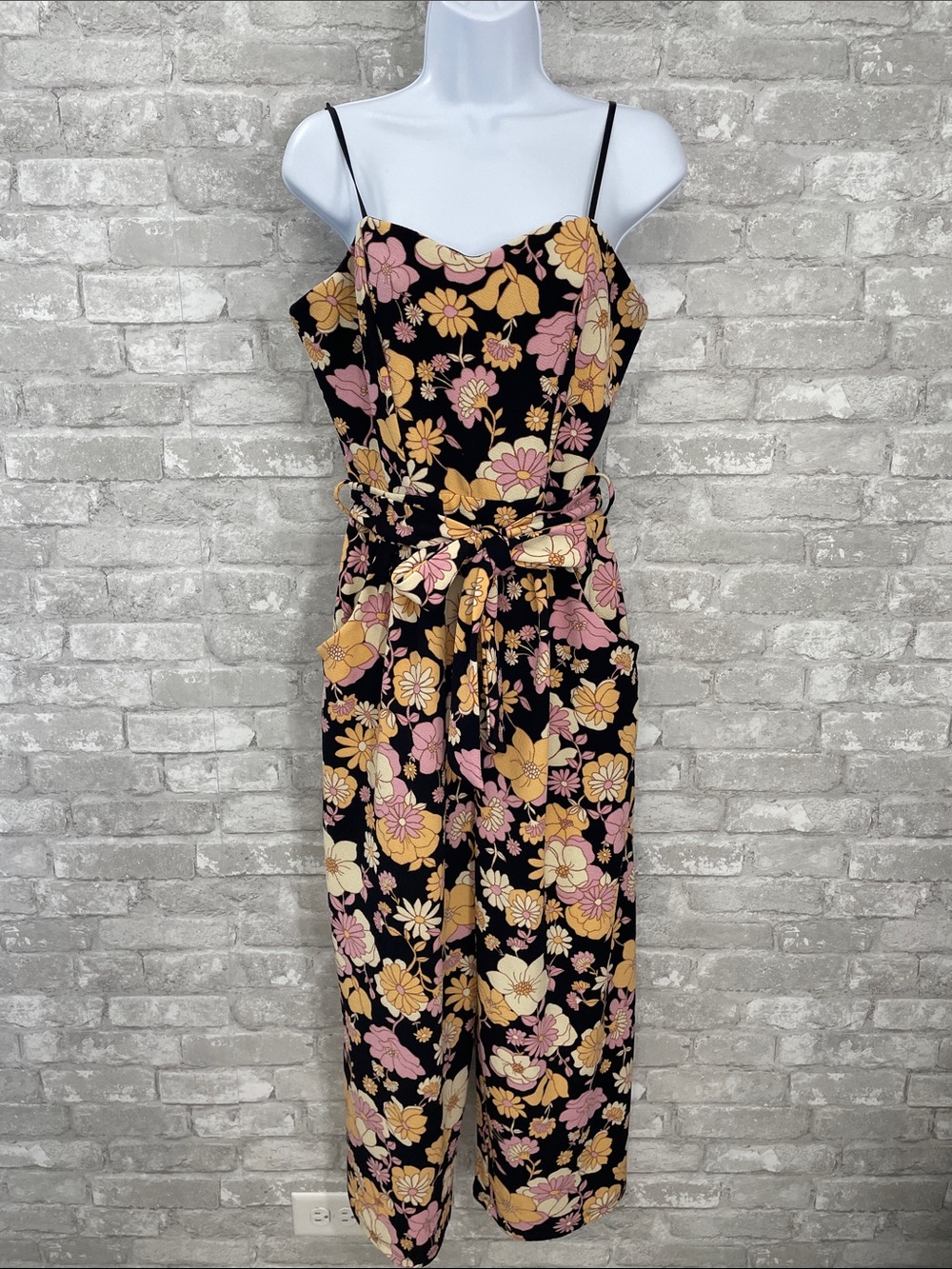 Emerald Sundae retro floral sleeveless jumpsuit